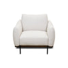 Front angled view of the Idony chair variant in a bright pure white textured fabric