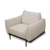 Three-quarter perspective showcasing the plush cushioning and structured wrap-around arms