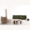 Rigo corduroy sofa in forest green styled in a minimalist living room setting