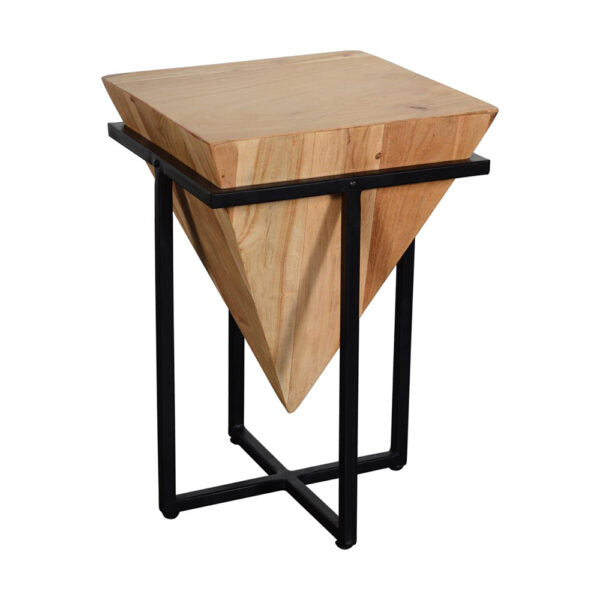 MOZART INVERTED PYRAMID NATURAL SIDE TABLE