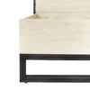 Detailed view of the open-frame black metal base highlighting the modern geometric silhouette