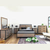 Wide room lifestyle perspective showcasing the Irondale dresser as part of a complete industrial furniture suite with coordinated decor