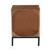 Rear view of the nightstand highlighting the clean wood finish and durable structural backing