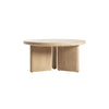 Alternative angled view showcasing the balanced proportions and the soft natural wood tones of the circular table