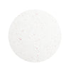 Direct overhead view of the circular tabletop highlighting the intricate speckled texture of the seashell finish