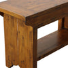 Close-up shot focusing on the rustic corner detail and the authentic textures of the reclaimed timber