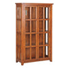 Front view of the Irish Coast china cabinet featuring a rich African Dusk finish and full-length glass-front doors with traditional wood mullions