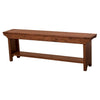 Front view showcasing the longer version of the Irish Coast bench designed for larger dining tables