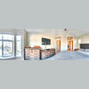 Panoramic lifestyle shot highlighting the dresser integrated into a large, airy master suite with a matching media console and bed