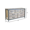 Technical diagram indicating a 32-inch total height and 63-inch width for the 7-drawer double dresser