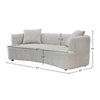 Isabella sofa dimensions diagram showing width, depth, and height measurements