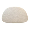 Top-down perspective highlighting the semi-circular footprint and woven fabric texture of the Isabella ottoman