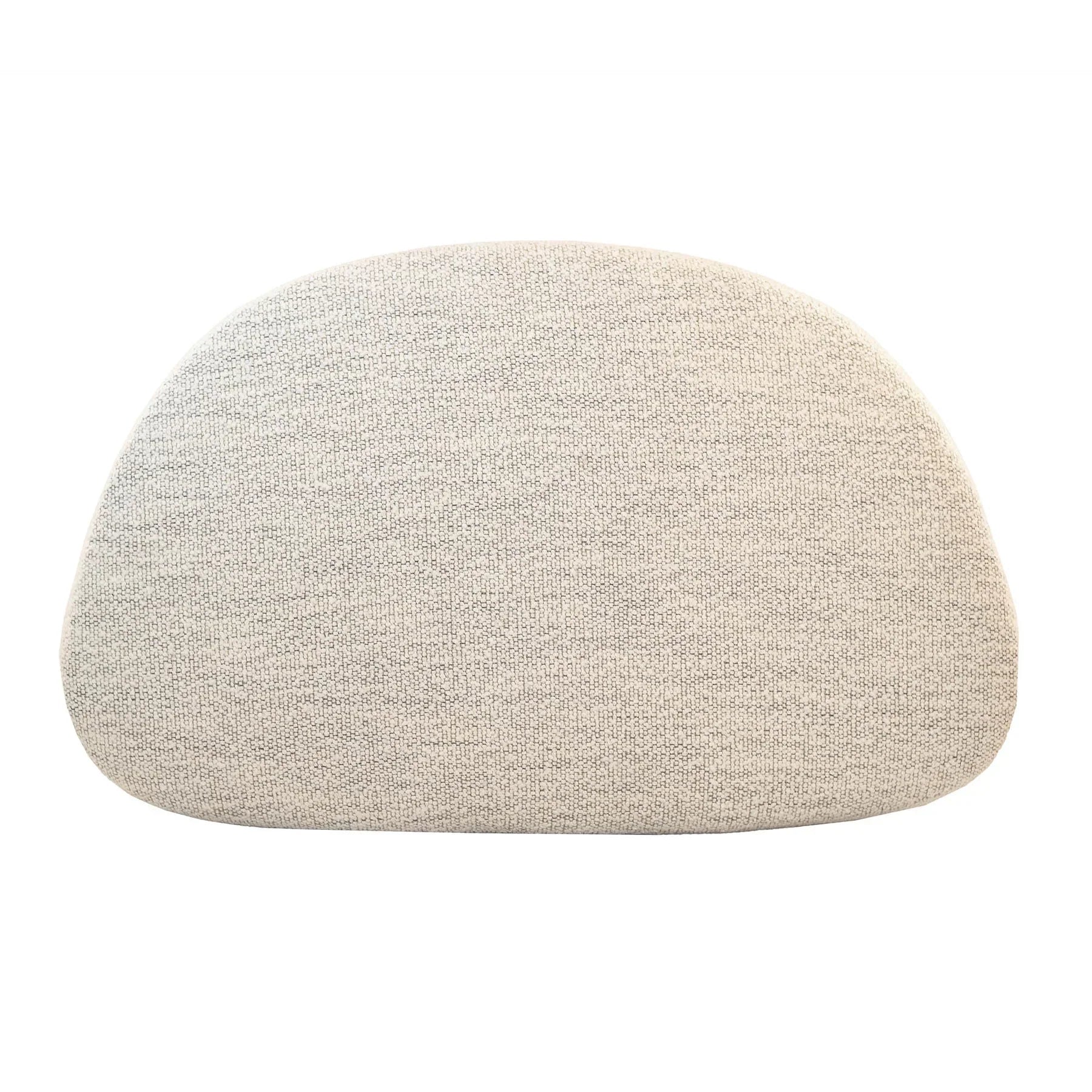 Top-down perspective highlighting the semi-circular footprint and woven fabric texture of the Isabella ottoman