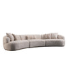 Isla 3-piece modular curved sofa in cream fabric with curved modular design and modern silhouette