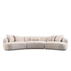 Isla 3-piece modular curved sofa in cream fabric with rounded modern design and modular seating
