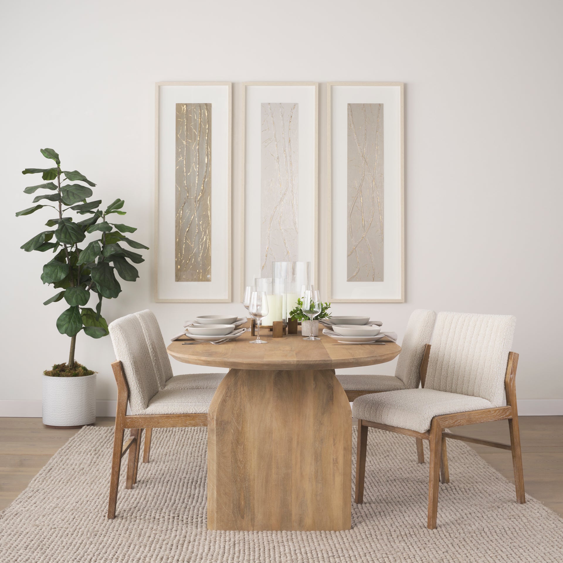Straight-on side profile view highlighting the unique architectural arched leg design and slim oval tabletop