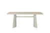 Itska ceramic top dining table with travertine finish and light grey base, modern rectangular dining table for contemporary dining room