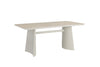 Itska travertine ceramic top dining table with light grey base and minimalist design, modern rectangular dining table for contemporary interiors