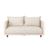 Front view of the Ivory Coast Outdoor Loveseat with cream woven wicker frame and matching plush cushions
