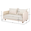 Product dimensions diagram for the Ivory Coast Outdoor Loveseat showing height width and depth specs