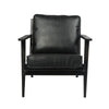 Junior arm chair in black leather angled view