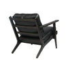 Junior arm chair in black leather back view