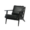 Junior arm chair in black leather front view