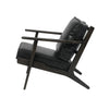 Junior arm chair in black leather side view