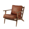 Junior arm chair in brown leather angled view