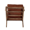 Junior arm chair in brown leather back view
