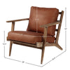 Junior arm chair in brown leather with dimensions
