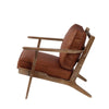 Junior arm chair in brown leather side view