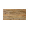High-angle perspective view emphasizing the slim tabletop profile and the clean architectural lines of the frame