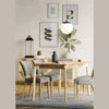 Technical line drawing showing the length and width dimensions for the Kenzo rectangular dining table
