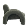 Side profile highlighting the architectural curved armrests and the deep comfortable seat cushion of the KOS chair