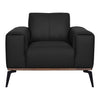 Kreska genuine leather accent chair in black