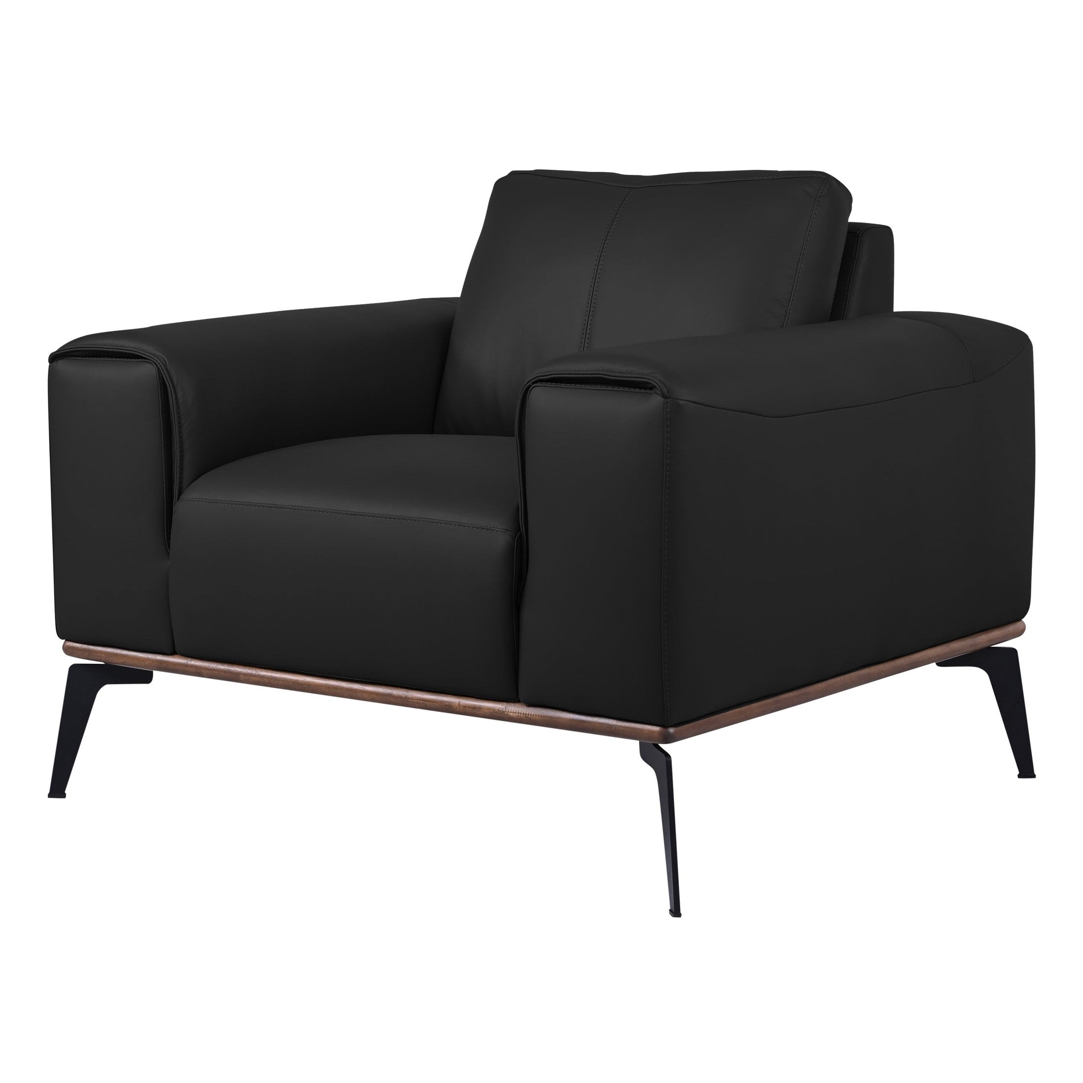 Kreska Genuine Leather Accent Chair