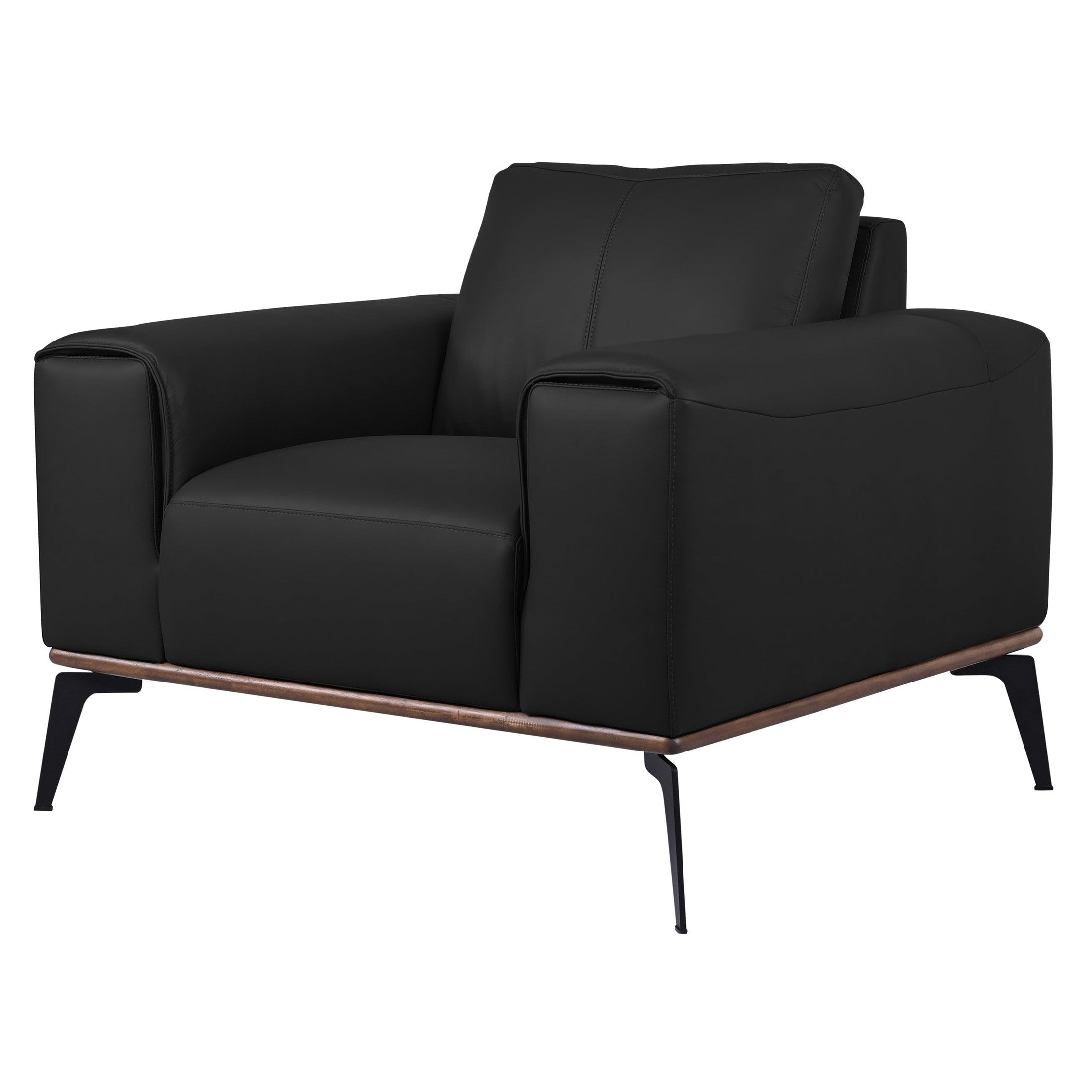Kreska Genuine Leather Accent Chair