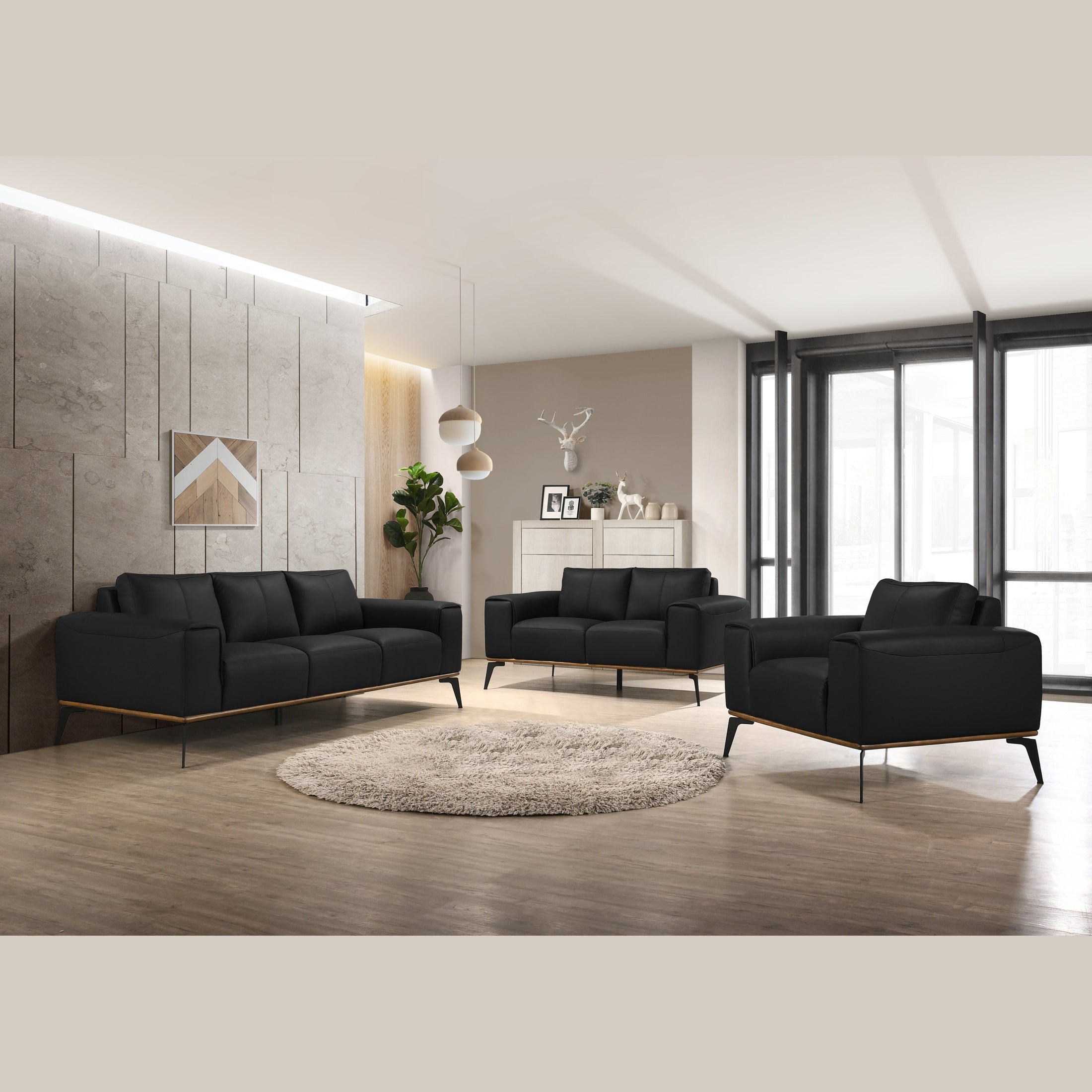 Kreska Genuine Leather Accent Chair