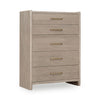 Bjorn Five Drawer Oak Wood Chest in Chai
