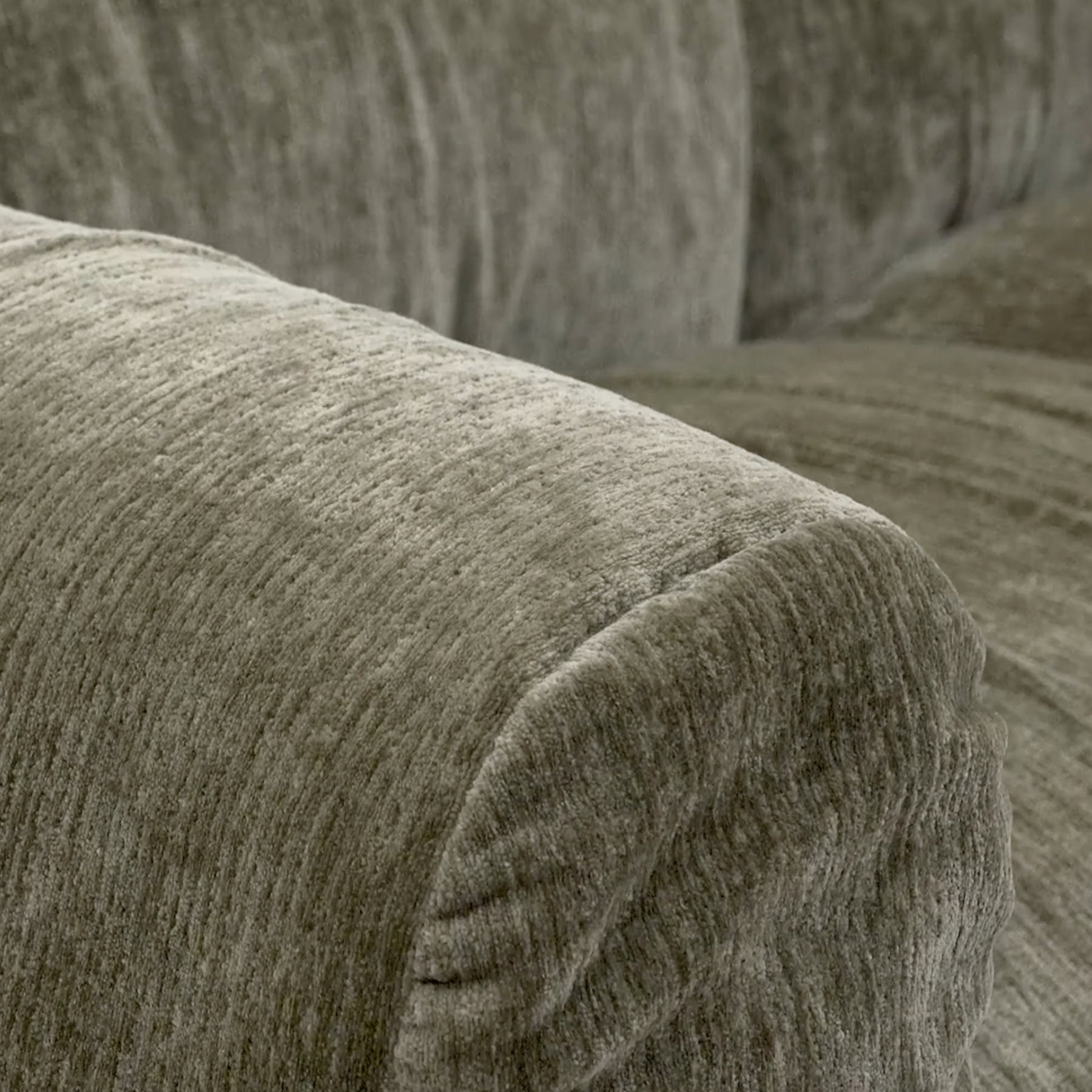 Front view of the Larvik modular 2-seater sofa in moss green corduroy