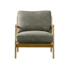 Front view of the Lawrence Arm Chair in heather grey textured fabric