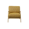 Front view of the Lawrence Arm Chair in mustard yellow textured fabric
