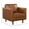 Technical diagram showing the width, depth, and height specifications for the Mandalay club chair