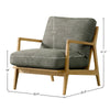 Technical diagram with measurements for the grey Lawrence chair