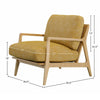 Technical diagram with measurements for the yellow Lawrence chair
