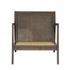 Front view of the blue Lawrence chair frame without the seat cushion