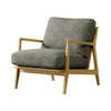Three-quarter view of the heather grey Lawrence chair variant