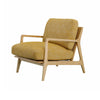 Three-quarter view of the mustard yellow Lawrence chair variant