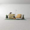 minimalist-gallery	Perspective shot of the yellow chair in a clean gallery-style room